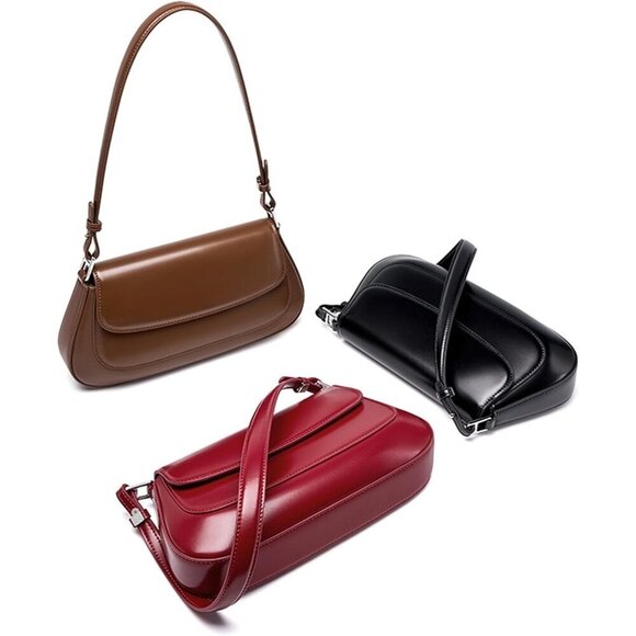 Small Leather Saddle Bag Women Crossbody Purse with Adjustable Strap Travel - Picture 5 of 7